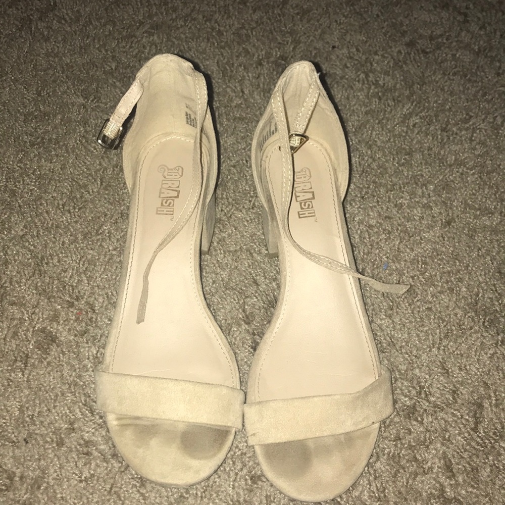 Tan suede heels